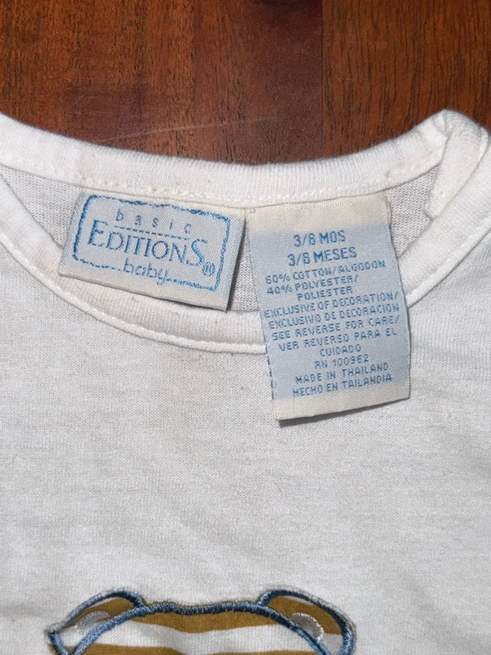 Basic Editions White‎ and Mustard Striped Bear Kids Matching Set vintage
